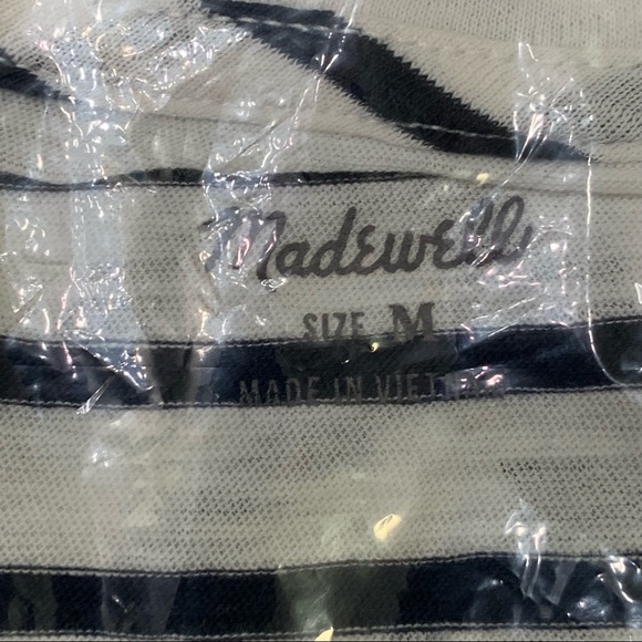 MADEWELL - Theresa Striped V-Neck T-Shirt - Bright Ivory & Dark Blue Str… - Picture 8 of 9